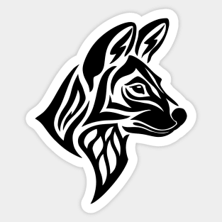 Tribal Painted Wolf Sticker